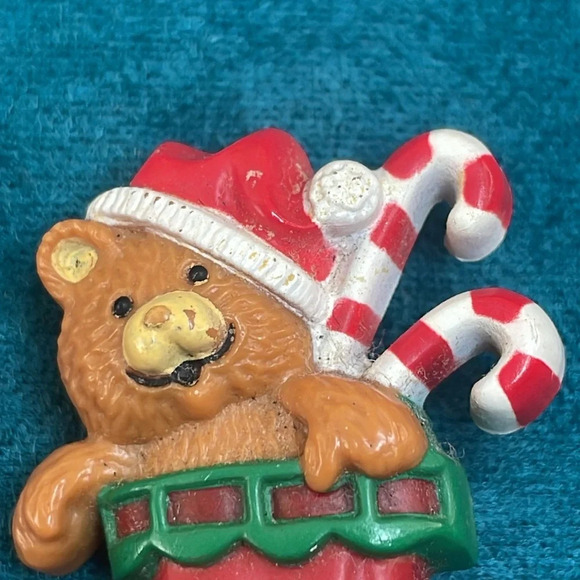 Vintage Hallmark Teddy Bear in Stocking - Picture 2 of 5